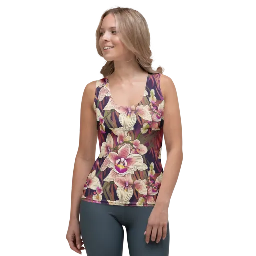 Midnight Orchid on a Women's Tank Top