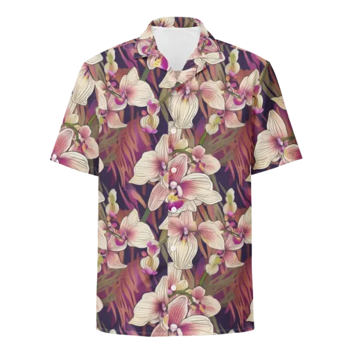 Midnight Orchid on a Button Shirt