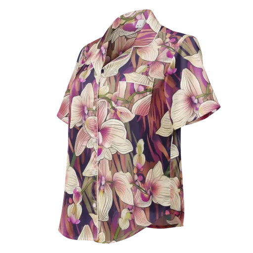 Midnight Orchid on a Women's Short Sleeve Pajama Top