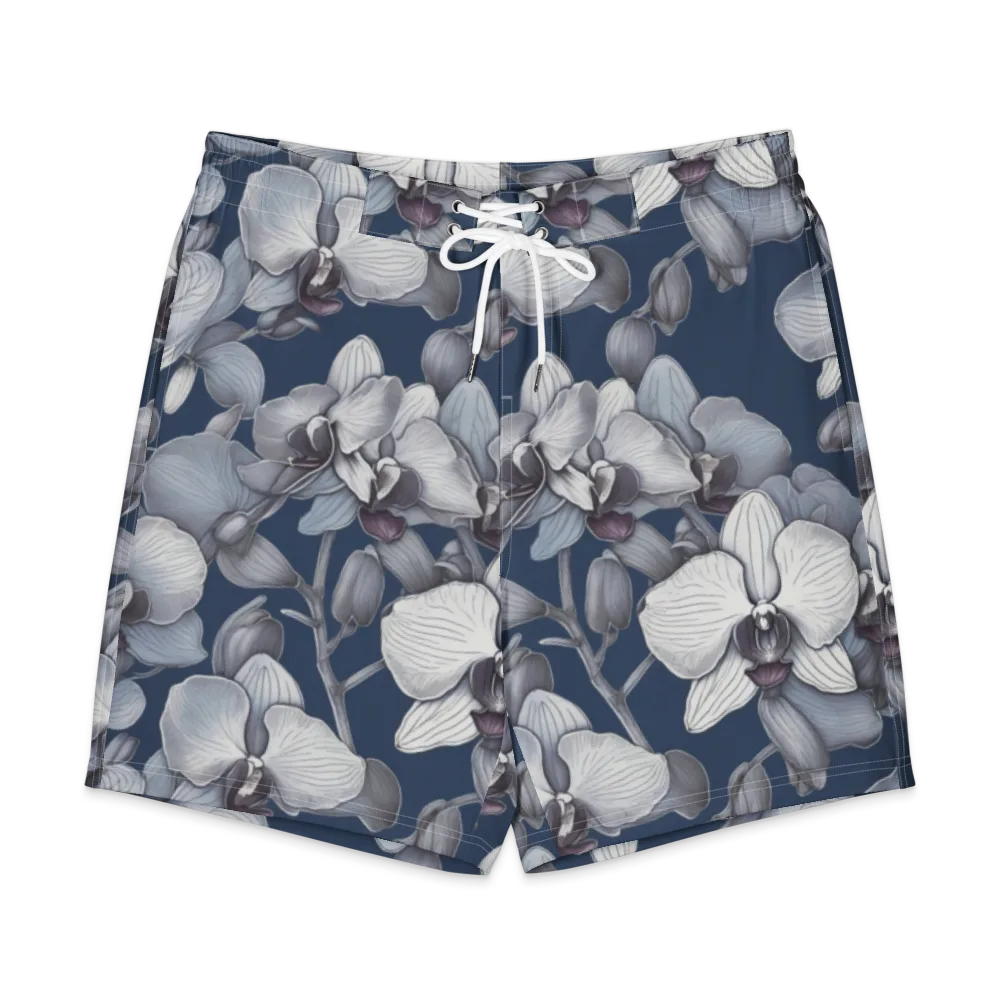 Blue Orchidarium on Men's Board Shorts — Front