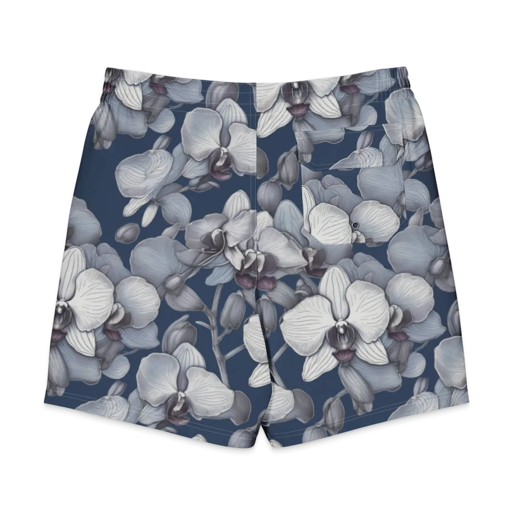 Blue Orchidarium on Men's Board Shorts — Back