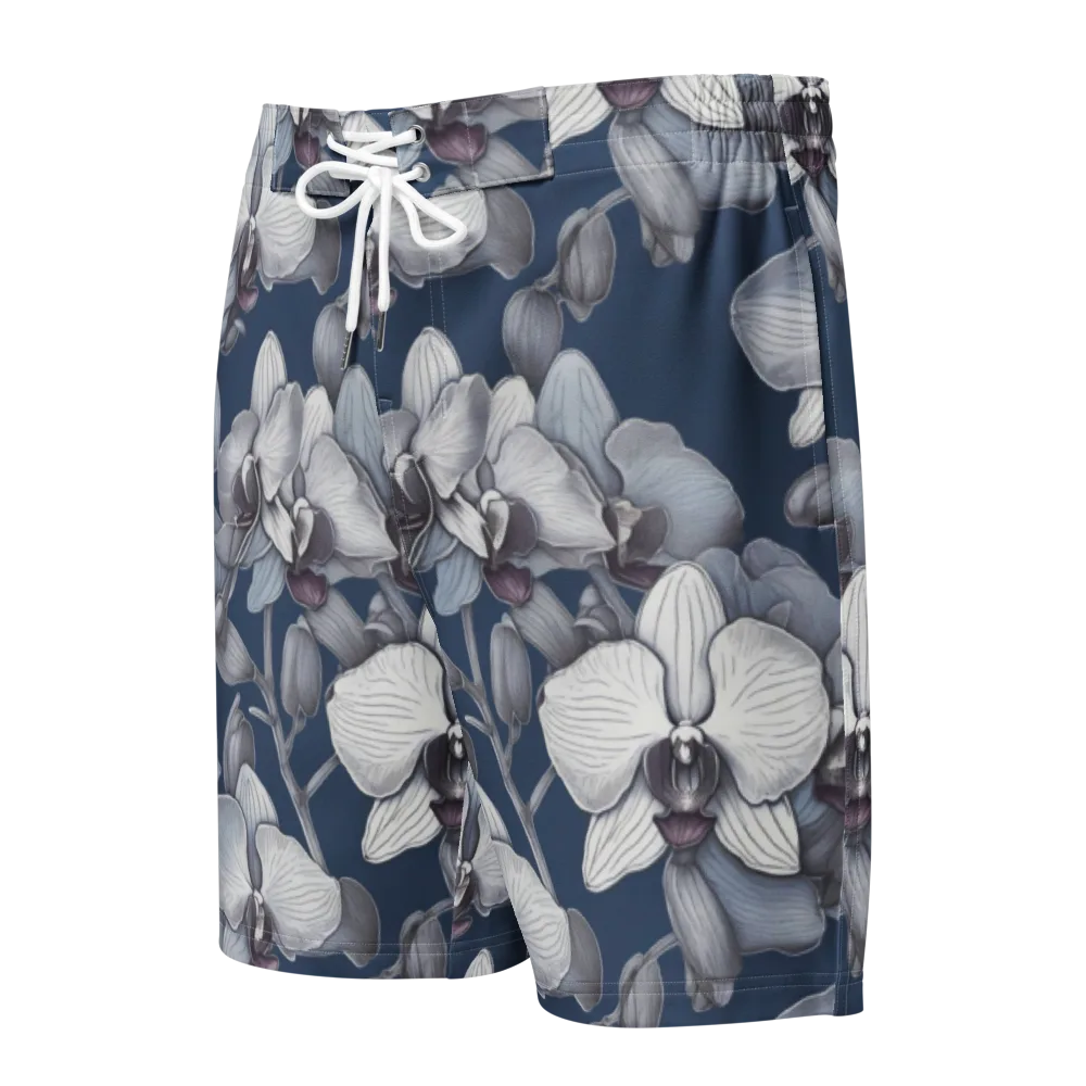 Blue Orchidarium on Men's Board Shorts — Front