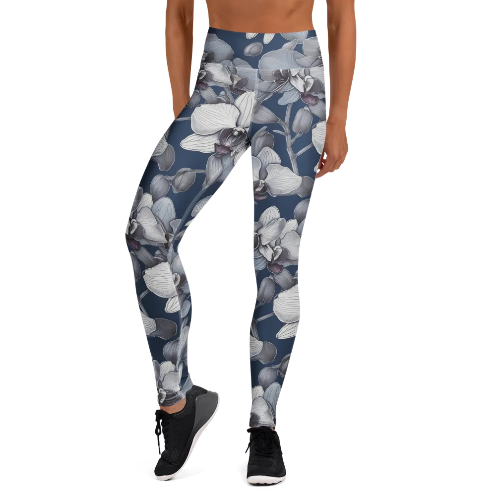 Blue Orchidarium on Yoga Leggings — Front