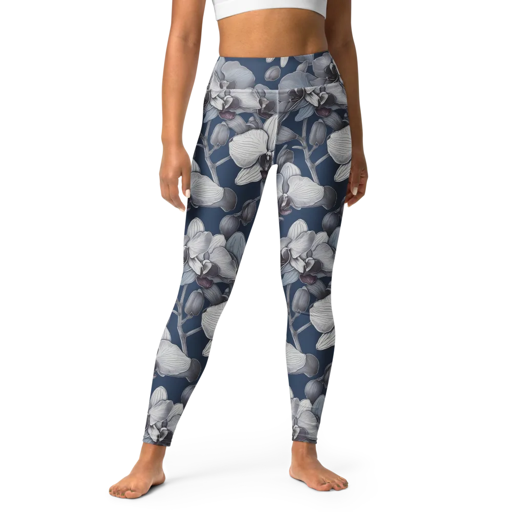 Blue Orchidarium on Yoga Leggings — Front