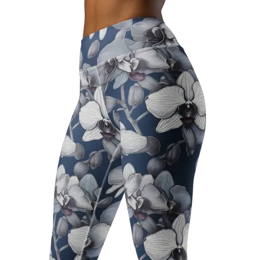 Blue Orchidarium on a Yoga Leggings