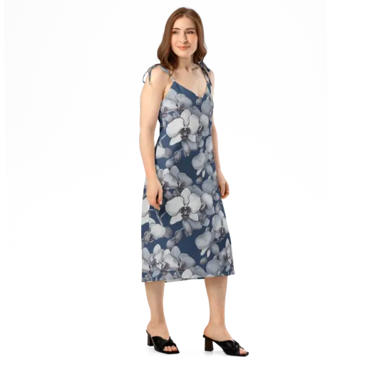 Blue Orchidarium on a Slip Dress