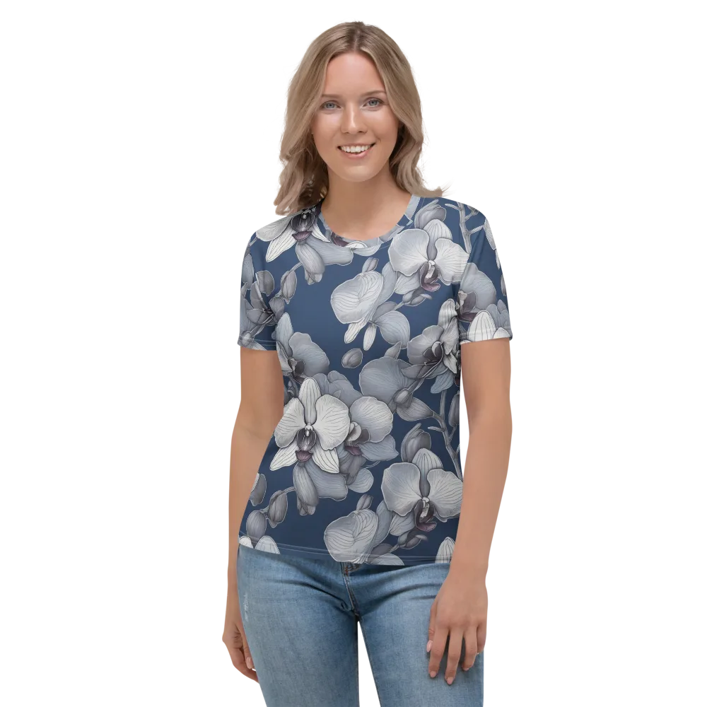 Blue Orchidarium on Women's Crew Neck T-Shirt — Front