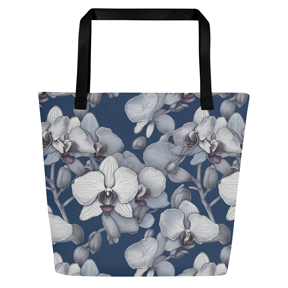 Blue Orchidarium on Large Tote Bag W/ Pocket — Front