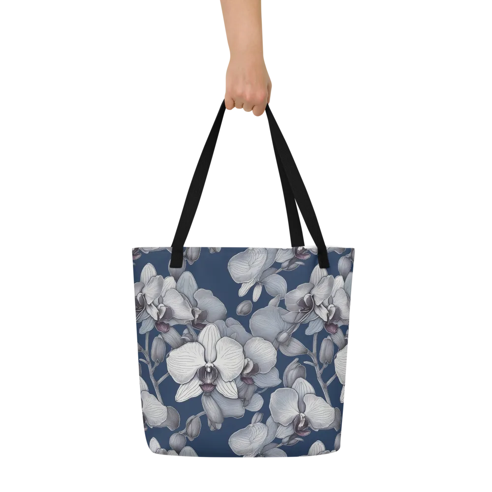 Blue Orchidarium on Large Tote Bag W/ Pocket — Front