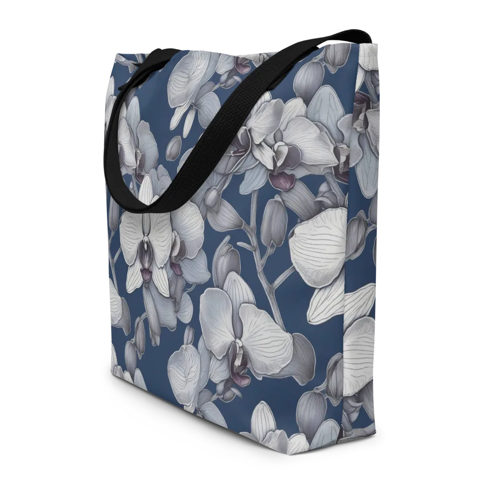 Blue Orchidarium on Large Tote Bag W/ Pocket — Front