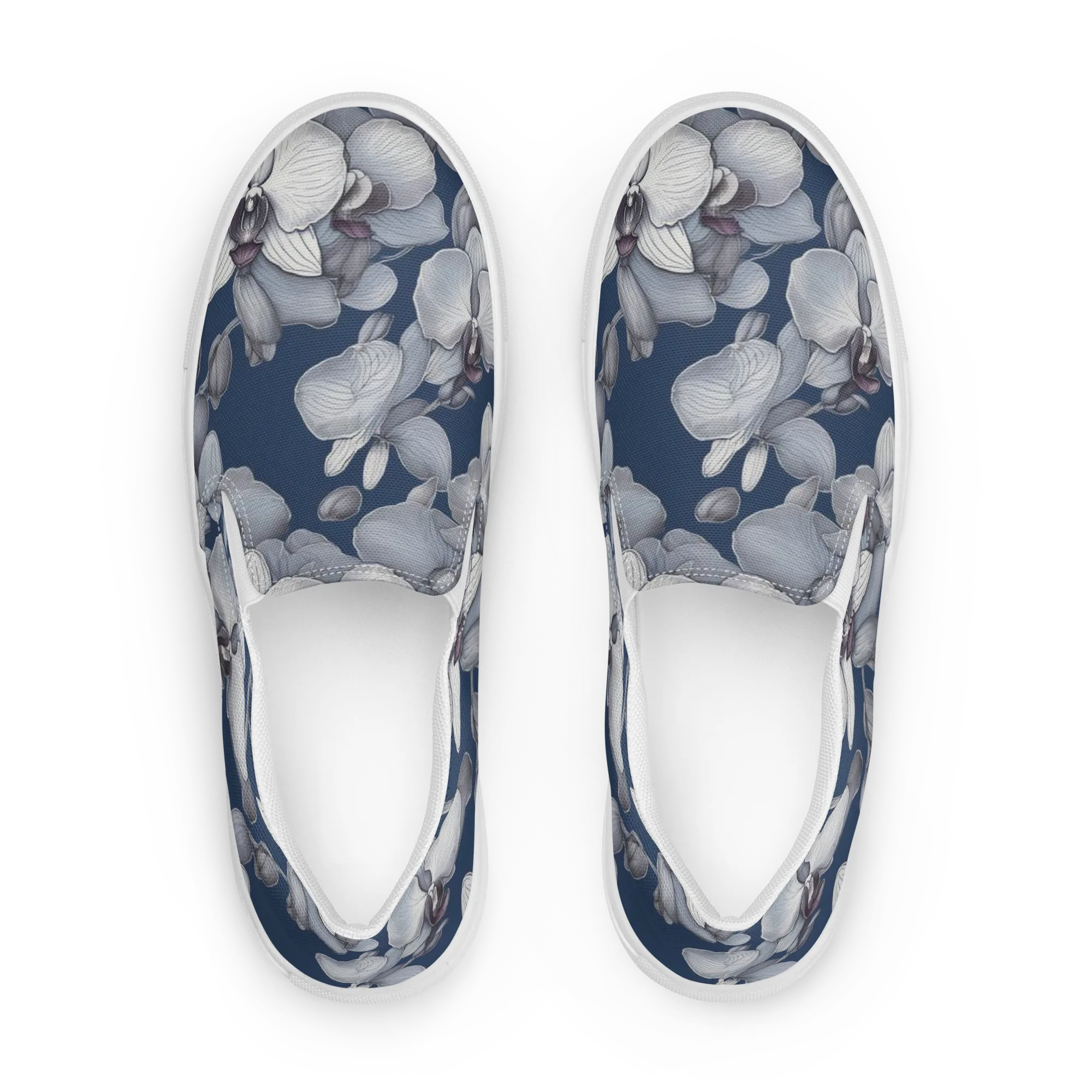 Blue Orchidarium on Women's Slip-On Canvas Shoes — Front