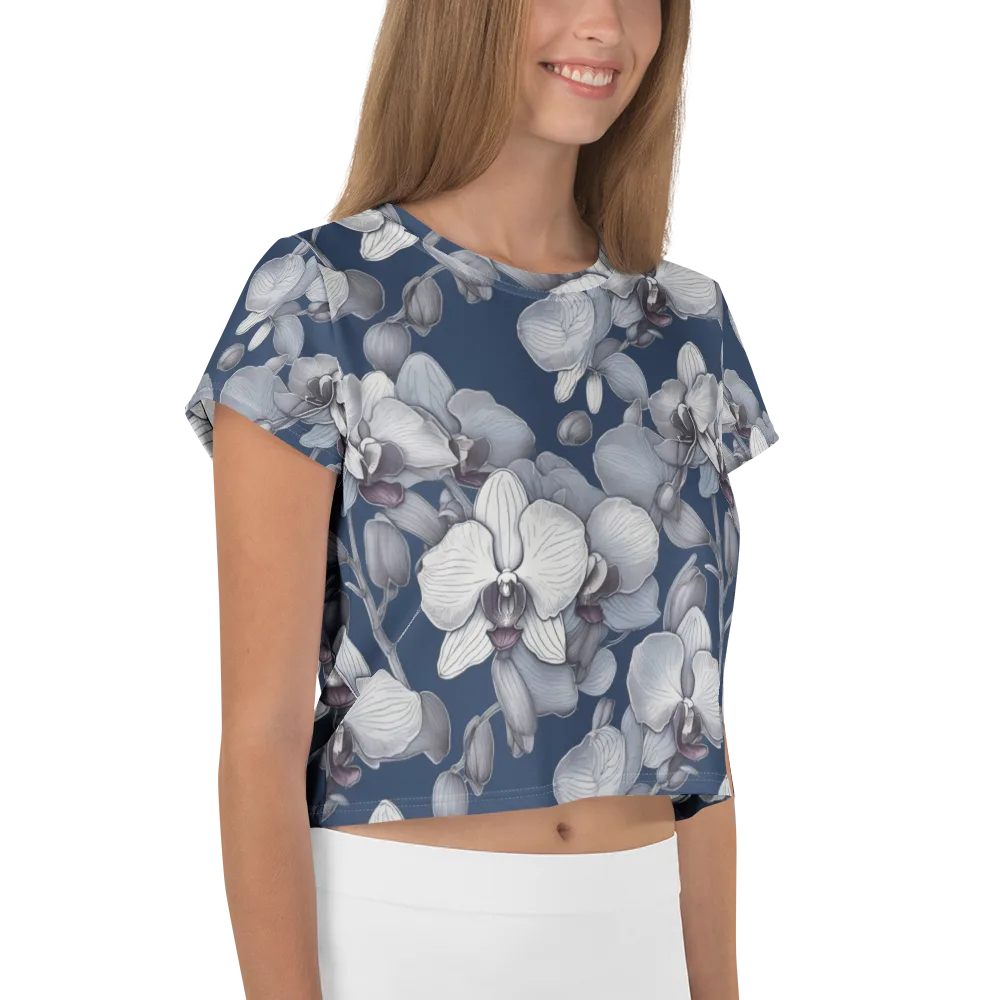 Blue Orchidarium on Crop Tee — Right