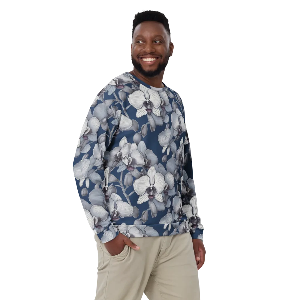 Blue Orchidarium on Sweatshirt — Front