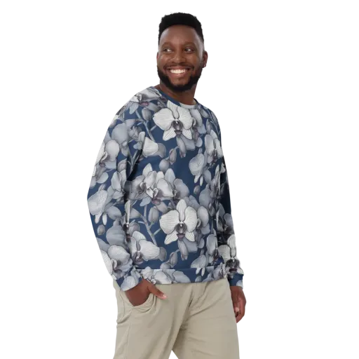 Blue Orchidarium on a Sweatshirt