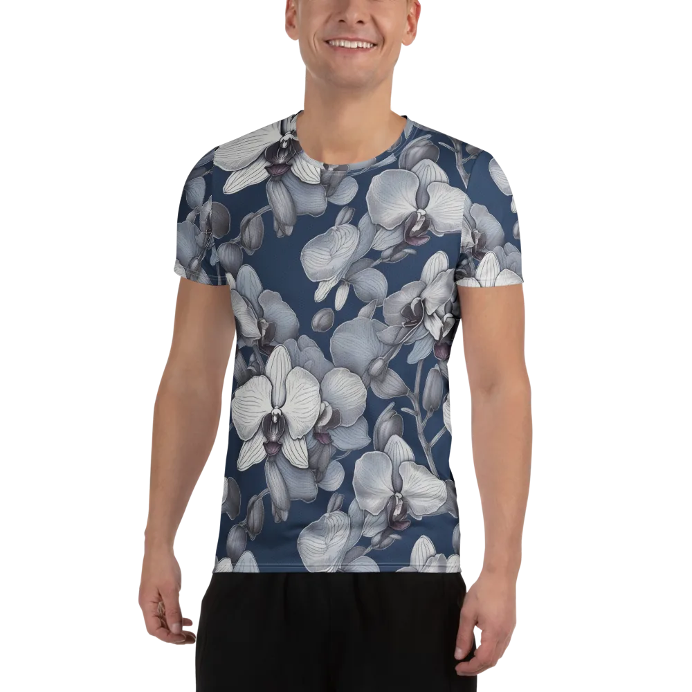 Blue Orchidarium on Men's Athletic T-Shirt — Front
