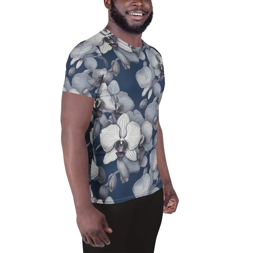 Blue Orchidarium on Men's Athletic T-Shirt — Right