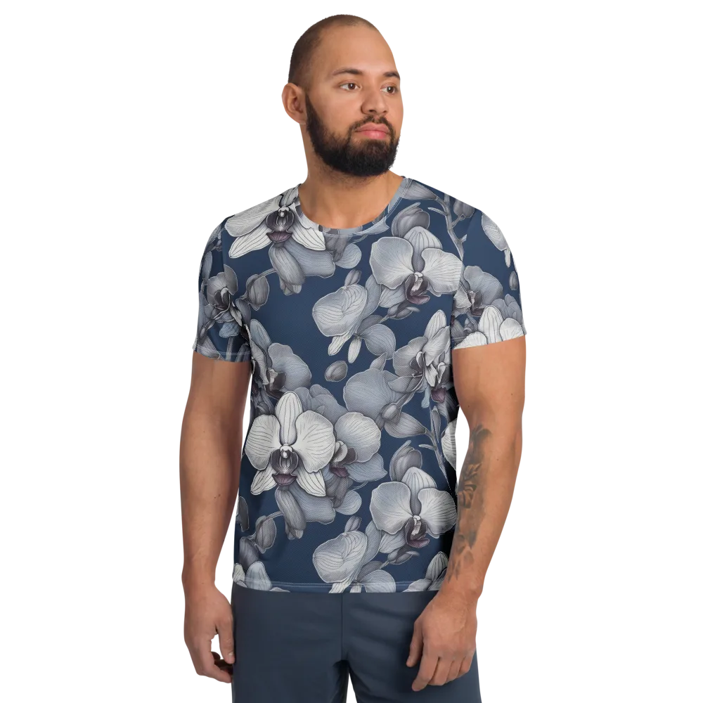 Blue Orchidarium on Men's Athletic T-Shirt — Front