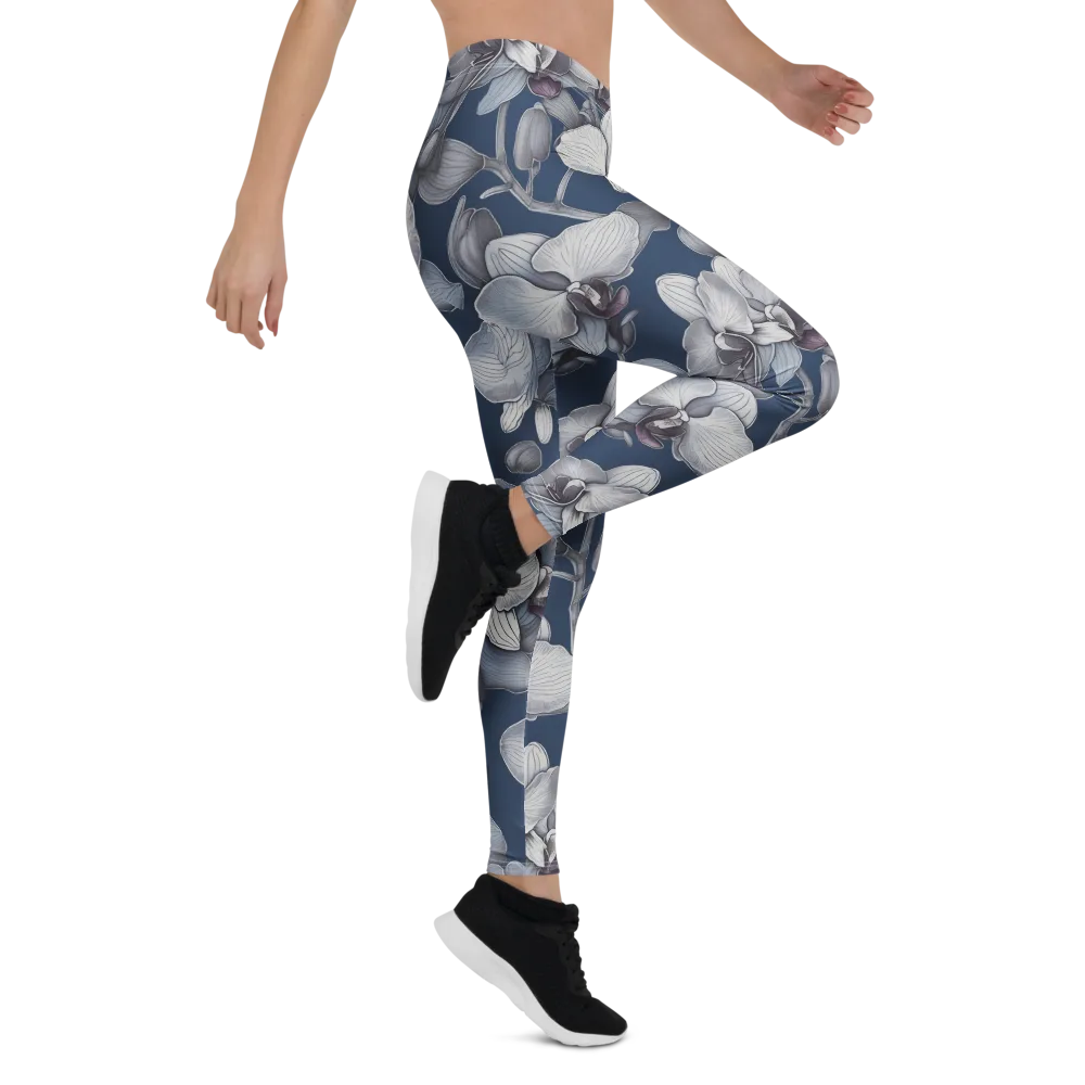 Blue Orchidarium on Leggings — Right