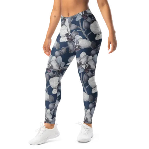 Blue Orchidarium on a Leggings