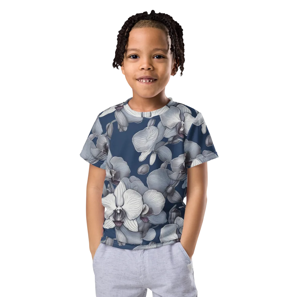 Blue Orchidarium on Kids Crew Neck T-Shirt — Front