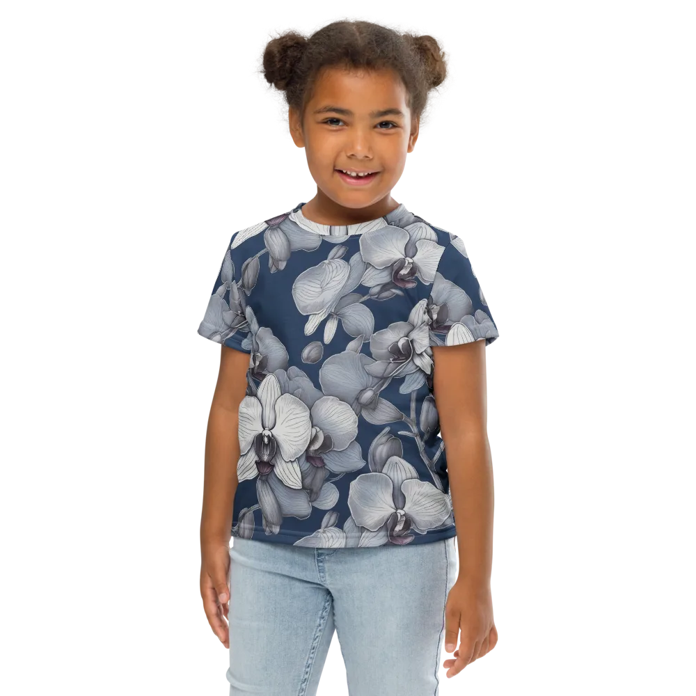 Blue Orchidarium on Kids Crew Neck T-Shirt — Front