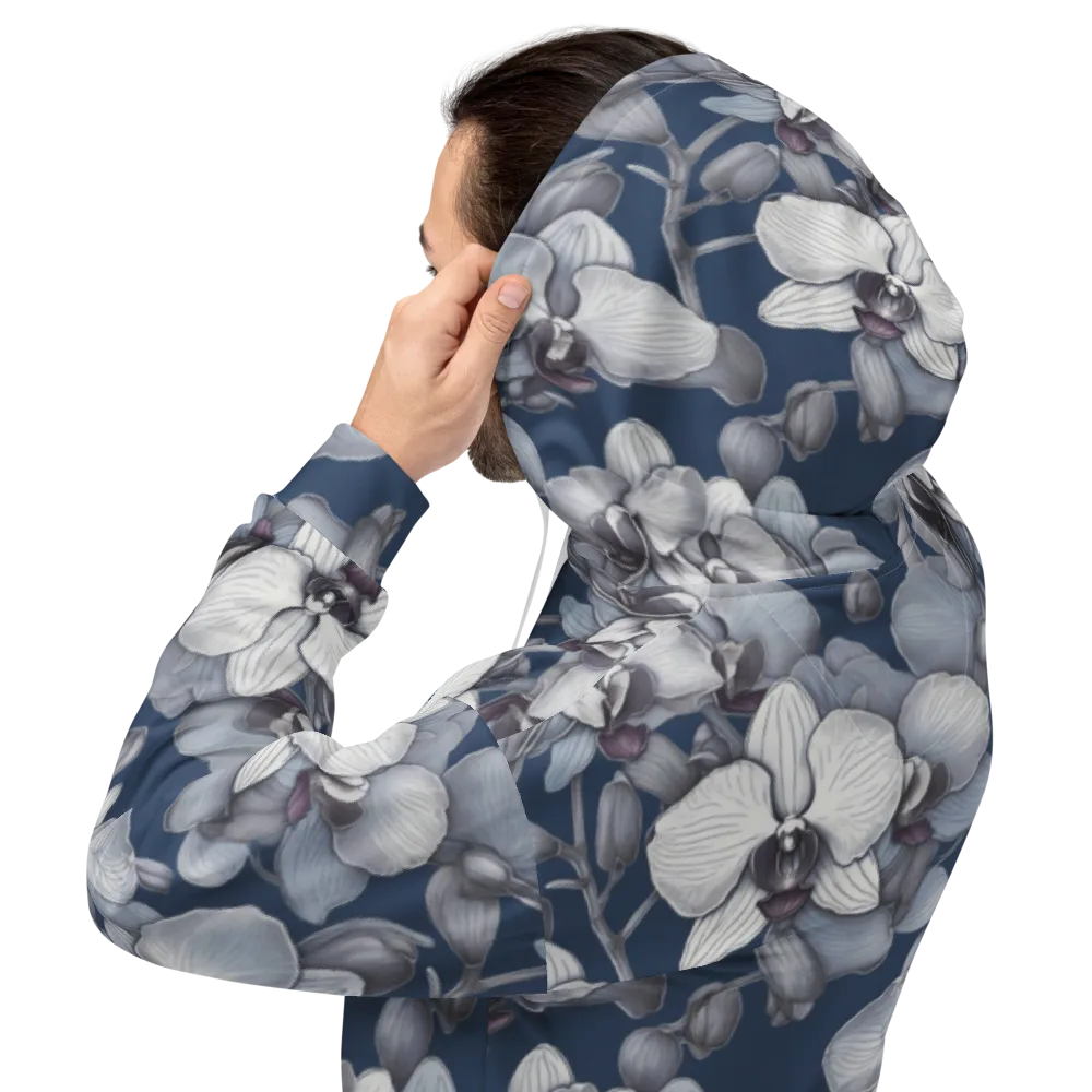 Blue Orchidarium on Hoodie — Back