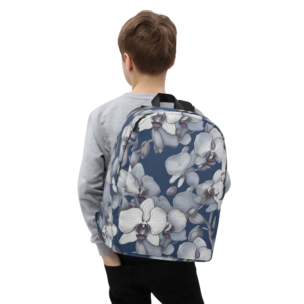 Blue Orchidarium on Minimalist Backpack — Zoomed-in