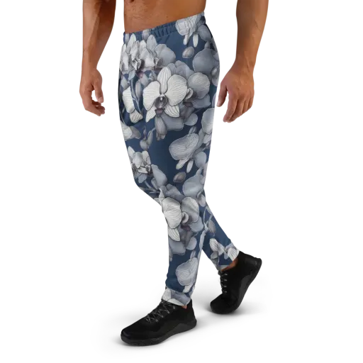 Blue Orchidarium on a Men's Joggers