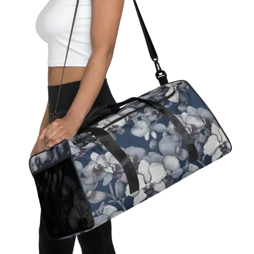 Blue Orchidarium on a Duffle Bag