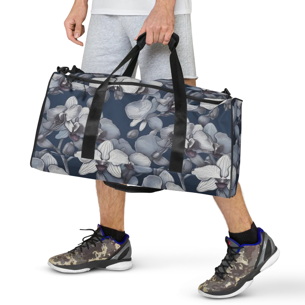Blue Orchidarium on Duffle Bag — Front