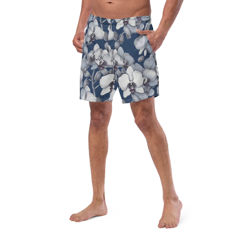 Blue Orchidarium on Swim Trunks — Left Front