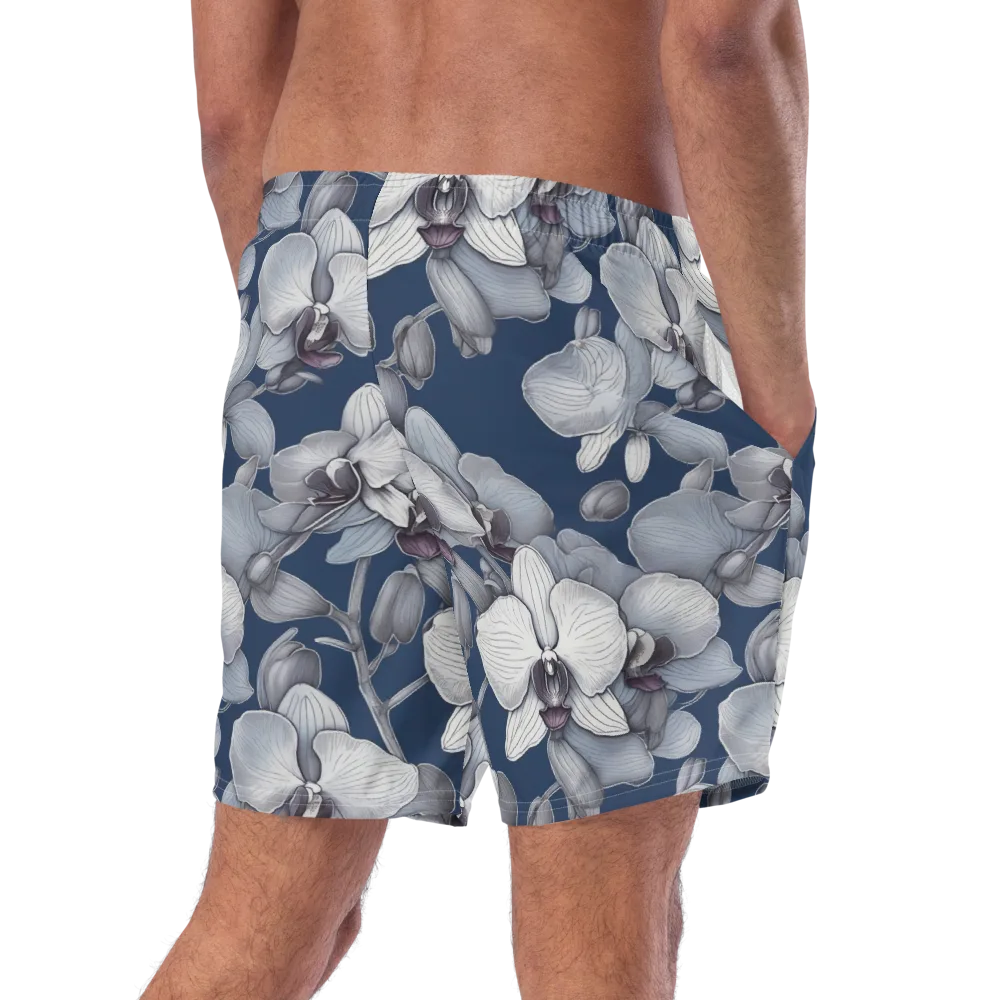 Blue Orchidarium on Swim Trunks — Right Back