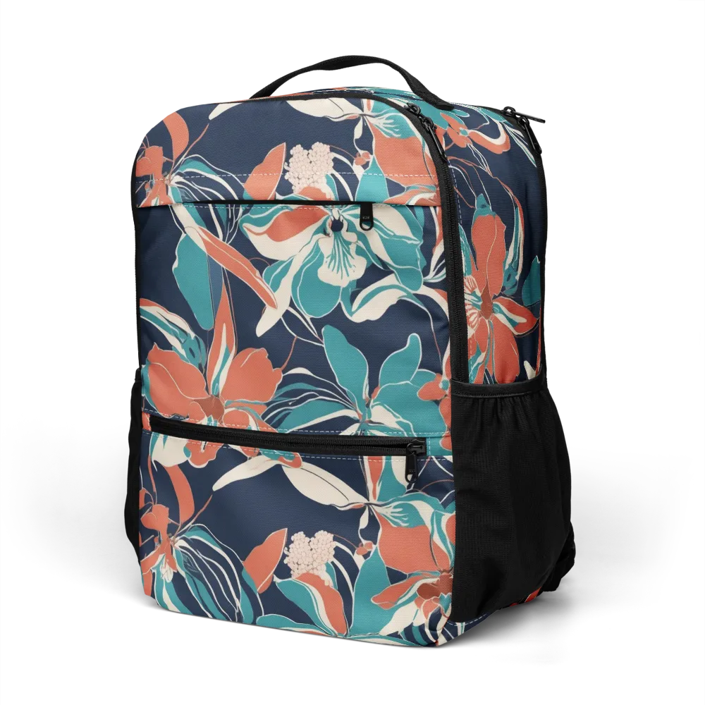 Tidal Blossoms on Utility Backpack — Left Front