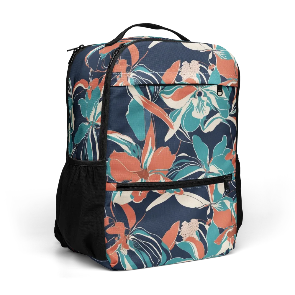 Tidal Blossoms on Utility Backpack — Right Front