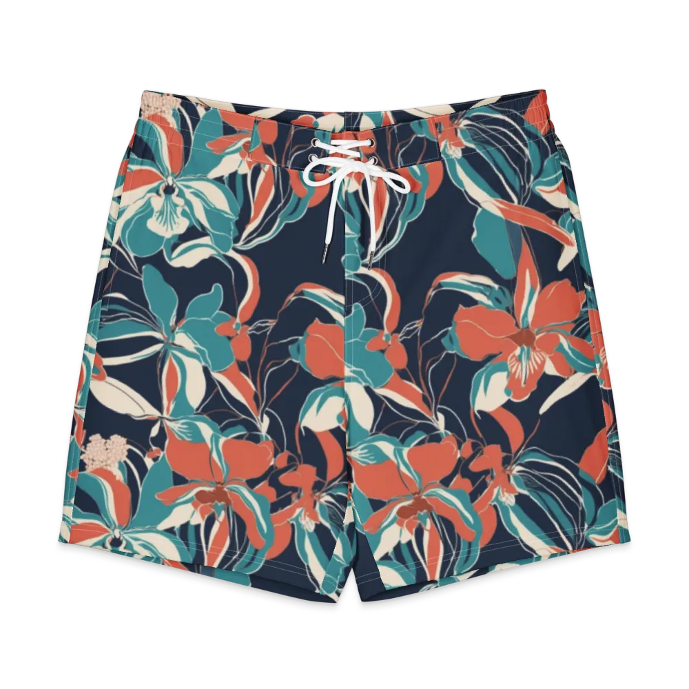 Tidal Blossoms on Men's Board Shorts — Front