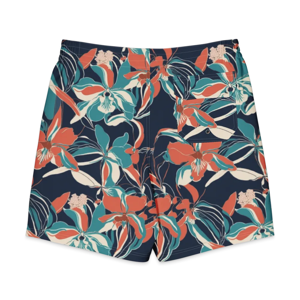 Tidal Blossoms on Men's Board Shorts — Back