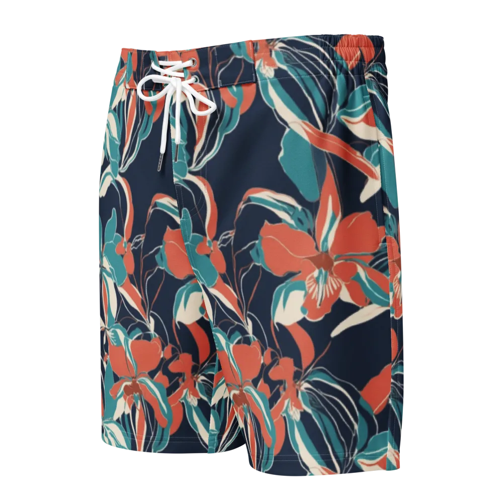 Tidal Blossoms on Men's Board Shorts — Front