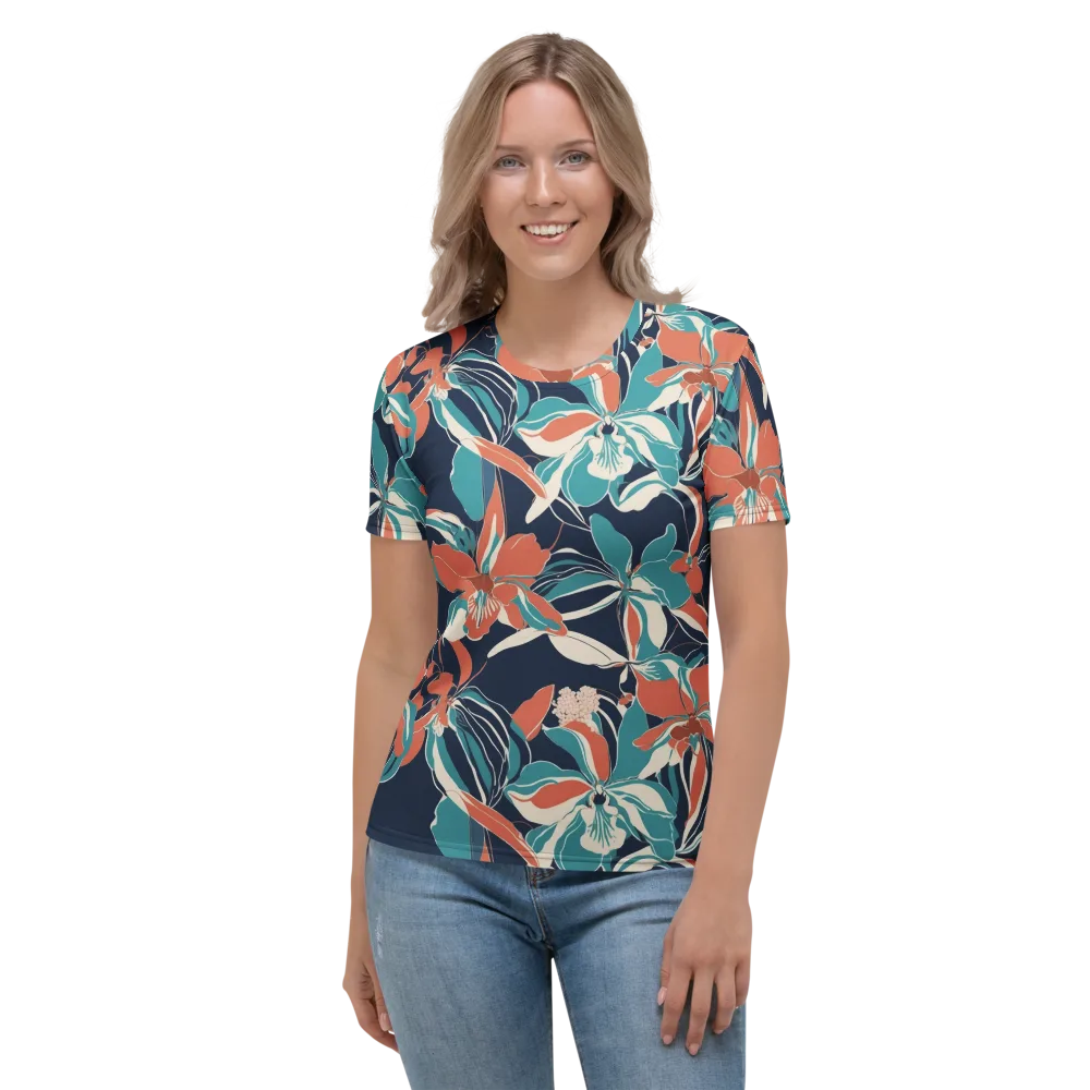 Tidal Blossoms on Women's Crew Neck T-Shirt — Front