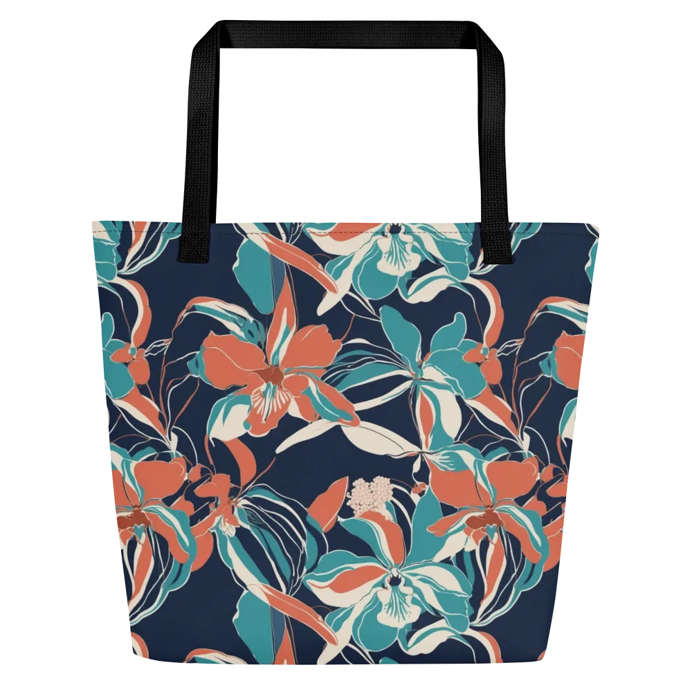 Tidal Blossoms on Large Tote Bag W/ Pocket — Front