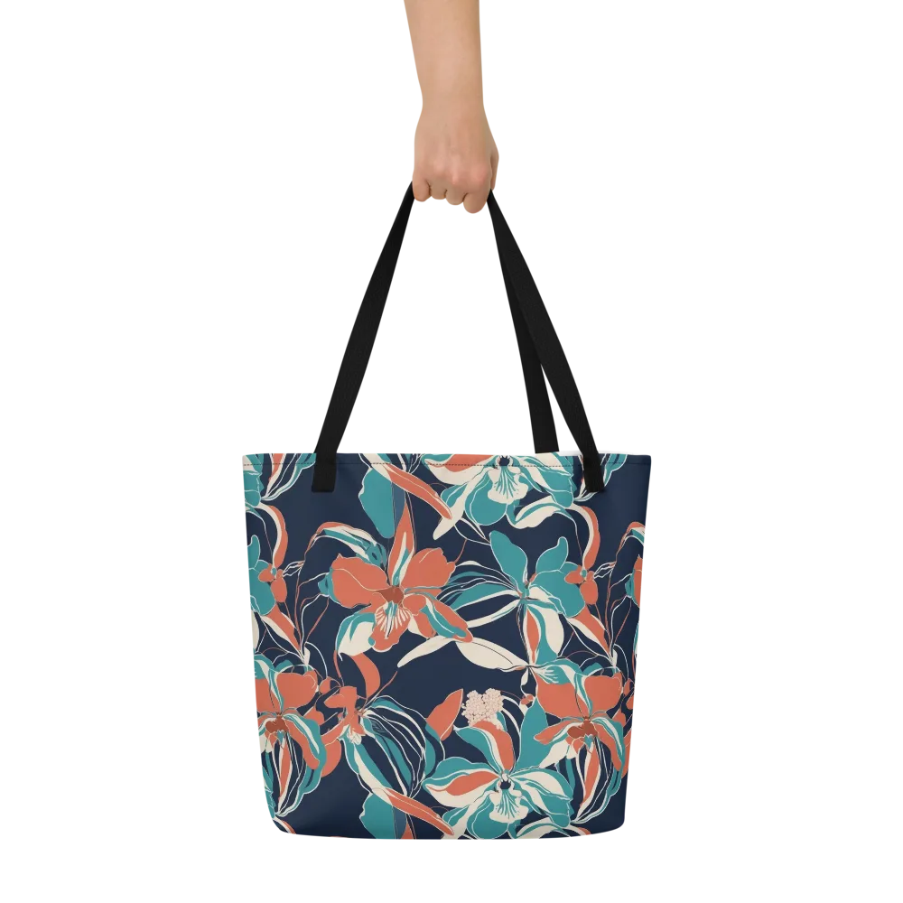 Tidal Blossoms on Large Tote Bag W/ Pocket — Front