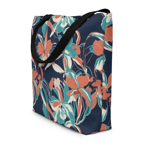 Tidal Blossoms on a Large Tote Bag W/ Pocket