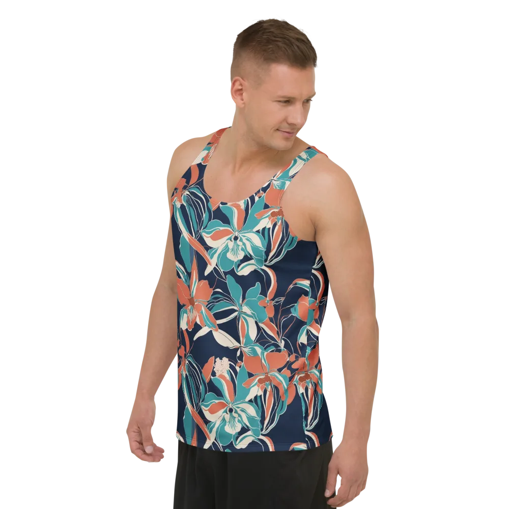 Tidal Blossoms on Men's Tank Top — Left Front