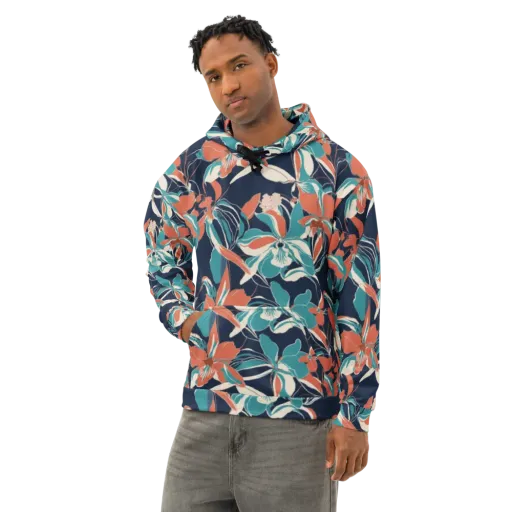 Tidal Blossoms on a Cotton Hoodie