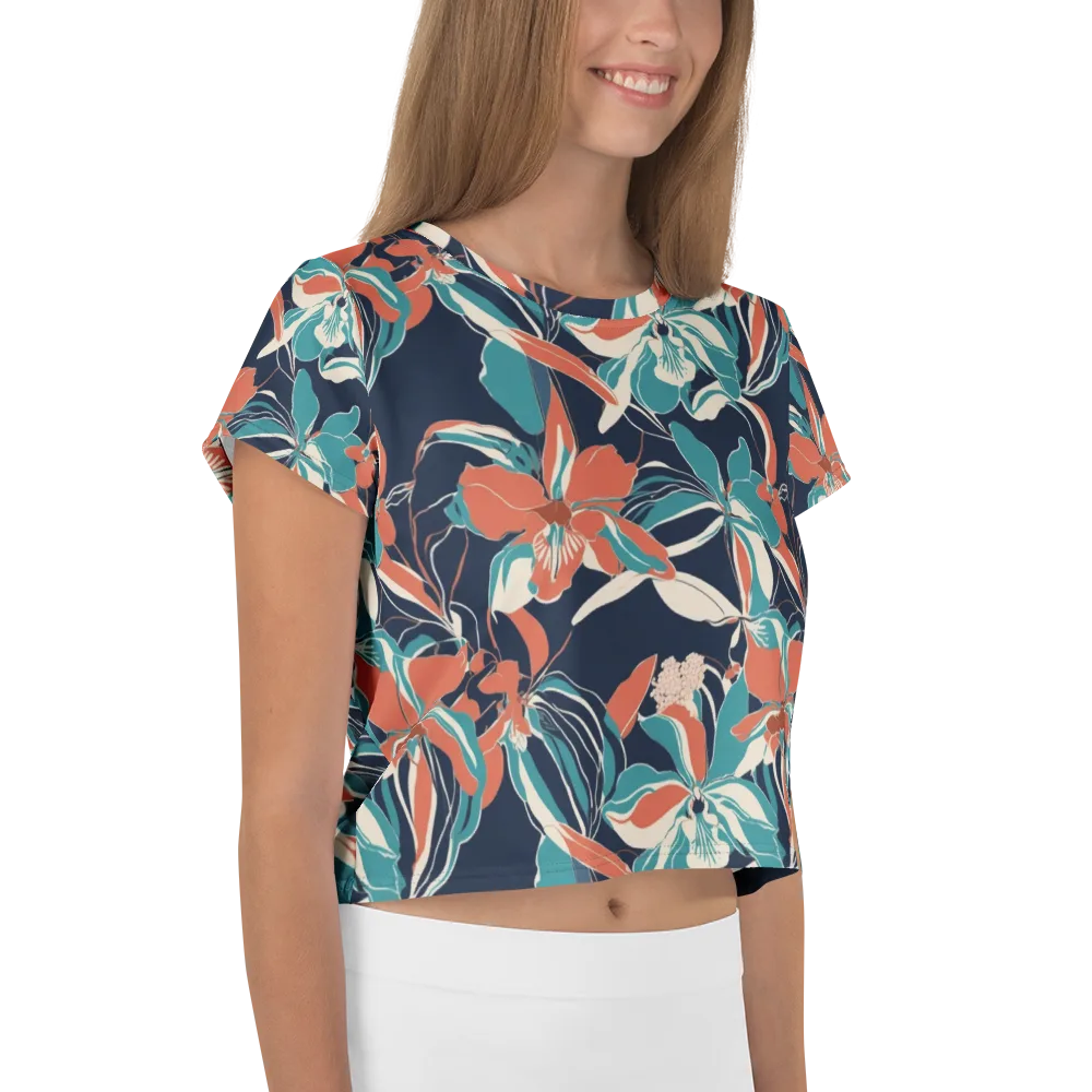 Tidal Blossoms on Crop Tee — Right