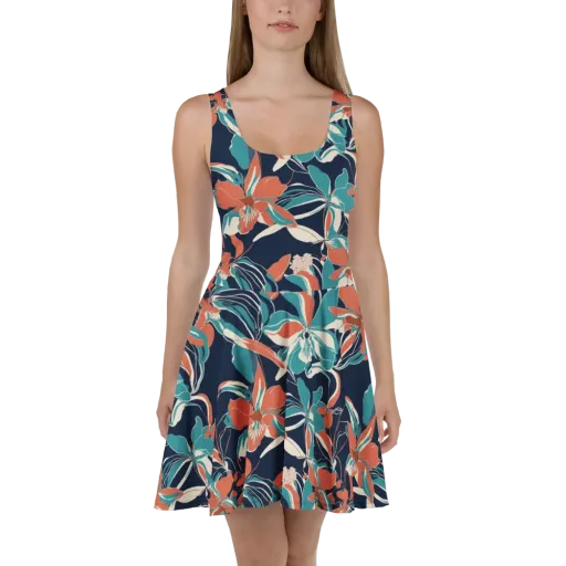 Tidal Blossoms on a Skater Dress