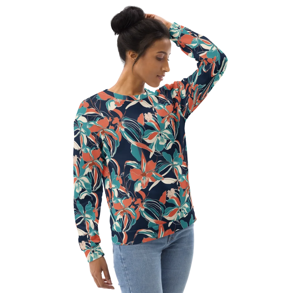 Tidal Blossoms on Sweatshirt — Right Front