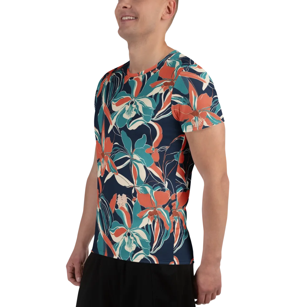 Tidal Blossoms on Men's Athletic T-Shirt — Left