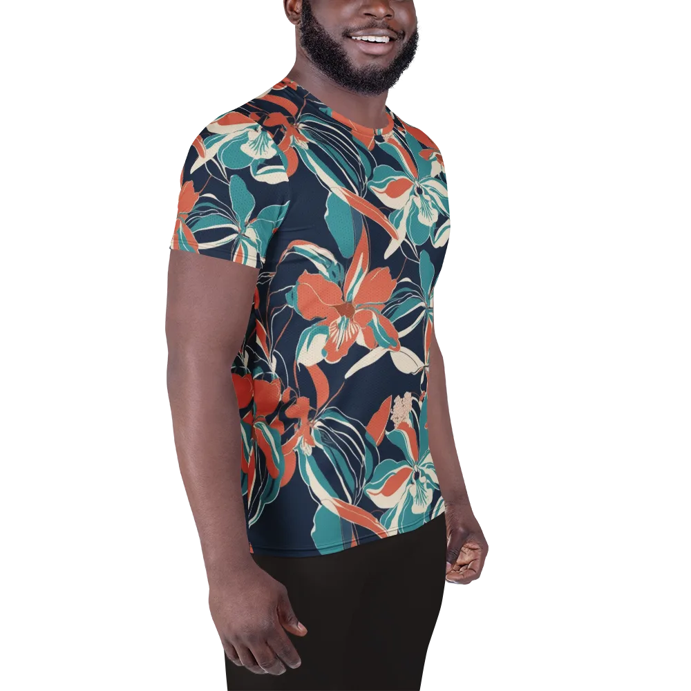 Tidal Blossoms on Men's Athletic T-Shirt — Right