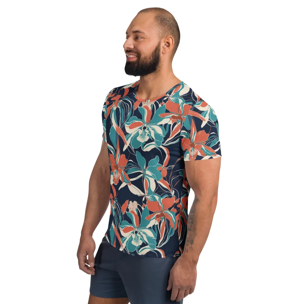 Tidal Blossoms on Men's Athletic T-Shirt — Left
