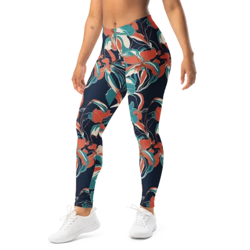 Tidal Blossoms on a Leggings